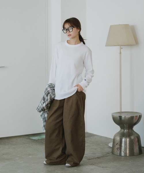 Champion（チャンピオン） tシャツ LONG SLEEVE T-SHIRT ワッフルT