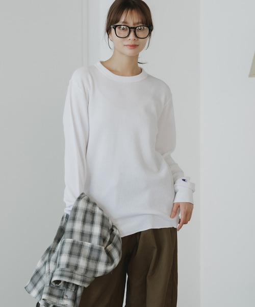 Champion（チャンピオン） tシャツ LONG SLEEVE T-SHIRT ワッフルT