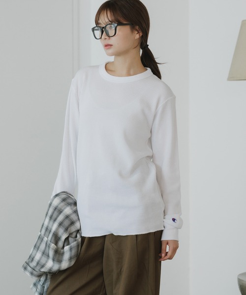 Champion ワッフルロンＴ Champion（チャンピオン） tシャツ LONG SLEEVE T-SHIRT ワッフルT