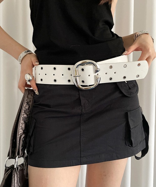 HALEY PESCA ベルト HALEY PESCA/Y2K 太めバックルベルト レディース