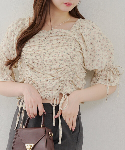 「continuer de NICE CLAUP」 半袖ブラウス FREE オフホワイト レディース_画像5