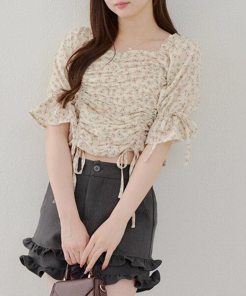 「continuer de NICE CLAUP」 半袖ブラウス FREE オフホワイト レディース_画像6