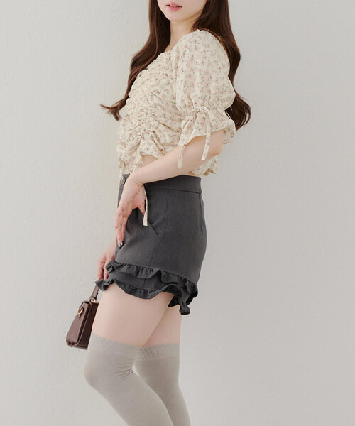 「continuer de NICE CLAUP」 半袖ブラウス FREE オフホワイト レディース_画像7