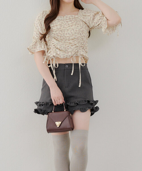 「continuer de NICE CLAUP」 半袖ブラウス FREE オフホワイト レディース_画像8