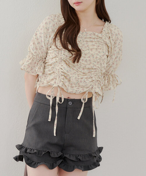 「continuer de NICE CLAUP」 半袖ブラウス FREE オフホワイト レディース_画像9