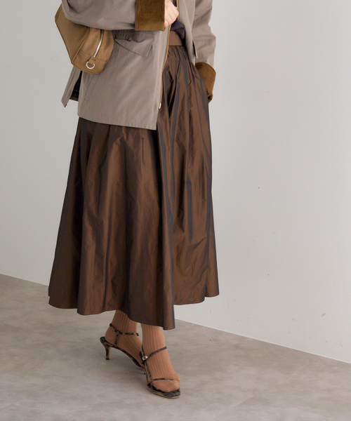 IENA（イエナ） スカート 「追加2・一部店舗限定」タフタフレア