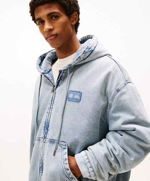 トミー　デニムジャケット　フード付き　Lサイズ TOMMY HILFIGER（トミー・ヒルフィガー） トミー ヒルフィガー デニム