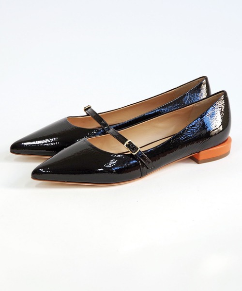 ファビオルスコーニ　パンプス　フラットシューズ　ブラック　黒　レザー　36 ○ファビオルスコーニ FABIO RUSCONI フラットパンプス （ブラック