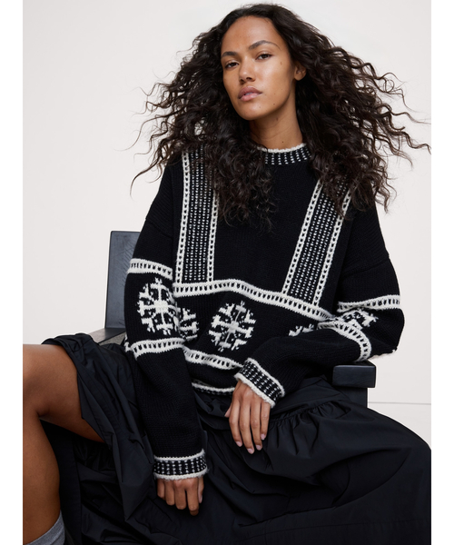 ニット セーター フェアアイル クールネックセーター レディース