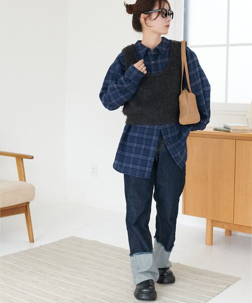 Discoat（ディスコート） ブラウス シャツ 「WEB限定」起毛チェック