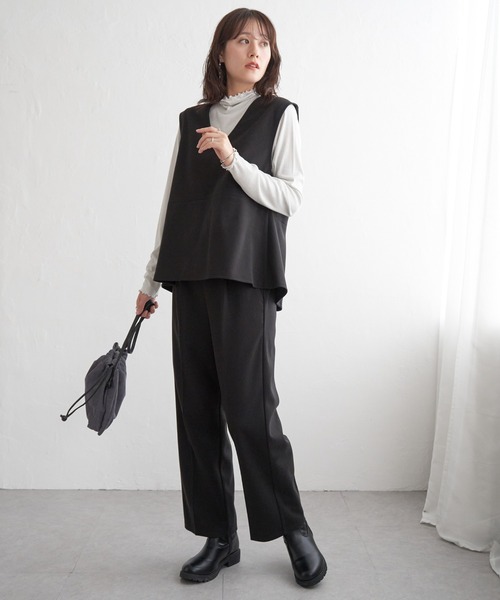 IKKA LOUNGE パンツドレス 「2点セット」GOKU楽ペプラムジレセット