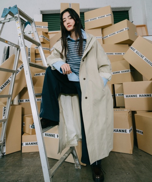 「HANNE」 コート FREE ネイビー レディース_画像2
