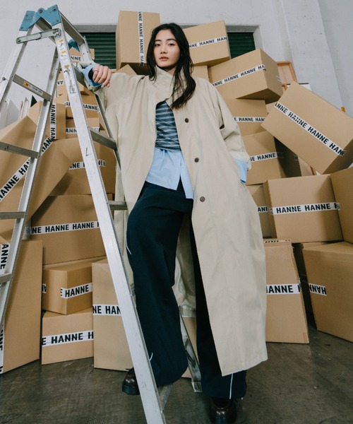 「HANNE」 コート FREE ネイビー レディース_画像3