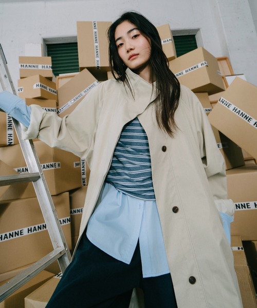 「HANNE」 コート FREE ネイビー レディース_画像4