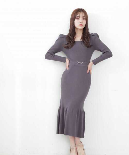 「PROPORTION BODY DRESSING」 ニットワンピース SMALL ブルー レディース_画像5