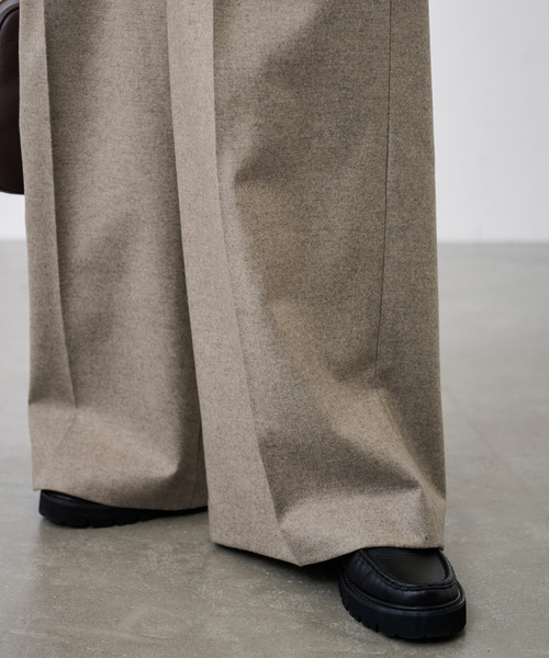 FRAMeWORK（フレームワーク） スラックス パンツ カシミヤ混フラノ