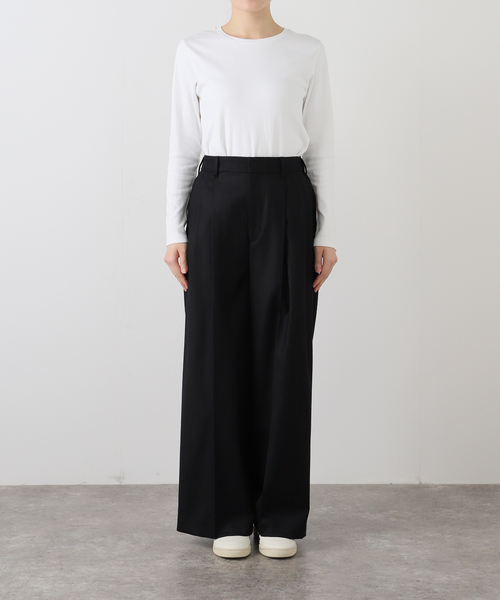 FRAMeWORK ワイドパンツ FRAMeWORK（フレームワーク） スラックス パンツ カシミヤ混フラノ