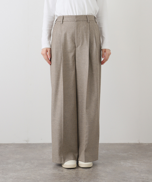 FRAMeWORK（フレームワーク） スラックス パンツ カシミヤ混フラノ