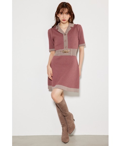 「rienda」 半袖ワンピース FREE ベージュ レディース_画像2