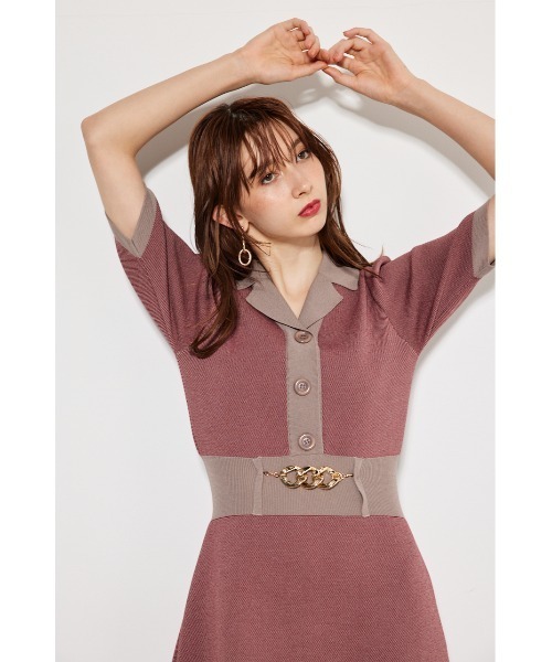 「rienda」 半袖ワンピース FREE ベージュ レディース_画像4