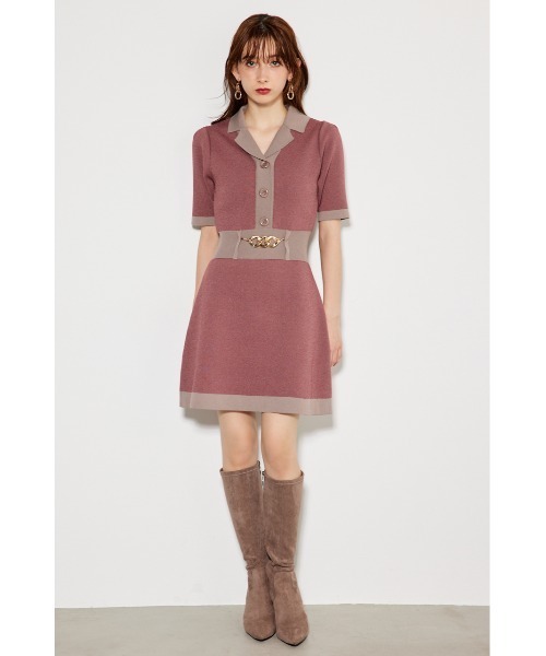 「rienda」 半袖ワンピース FREE ベージュ レディース_画像5