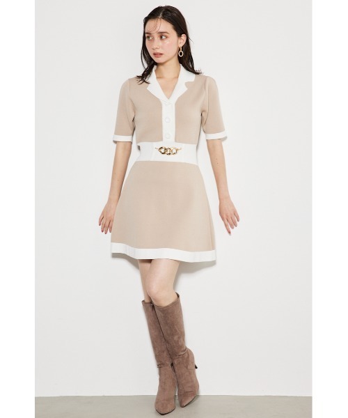 「rienda」 半袖ワンピース FREE ベージュ レディース_画像7