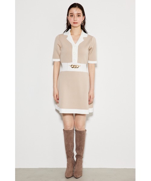 「rienda」 半袖ワンピース FREE ベージュ レディース_画像9