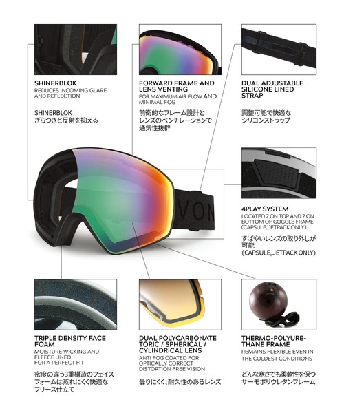 VONZIPPER（ボンジッパー） メンズ CLEAVER スノーゴーグル 「25