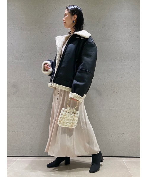 「FRAY I.D」 長袖ワンピース 0 アイボリー レディース_画像8