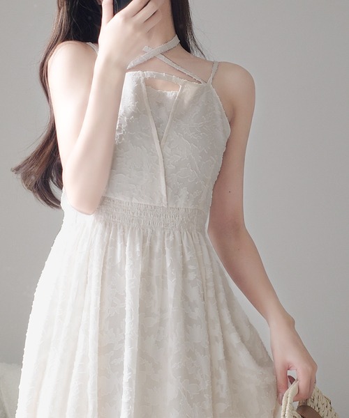 「mily bilet」 キャミソールワンピース MEDIUM グレイッシュベージュ レディース_画像6