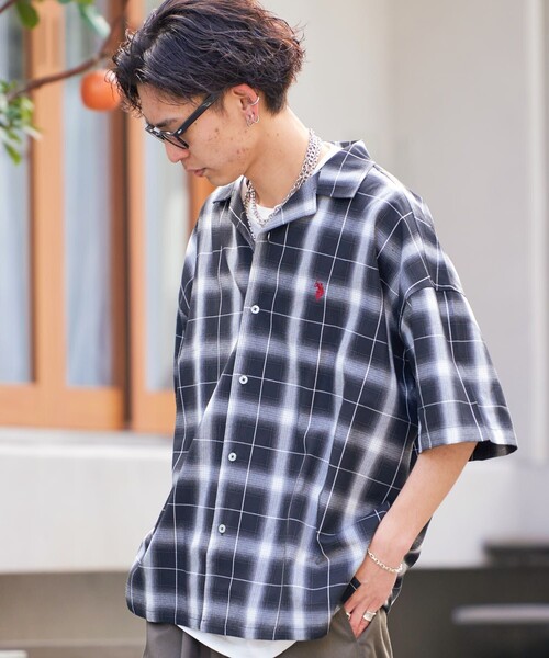 「U.S. POLO ASSN.」 半袖シャツ SMALL ベージュ メンズ_画像4