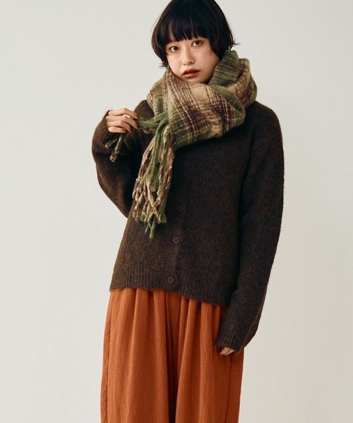 Crisp（クリスプ） マフラー ストール チェックフリンジマフラー