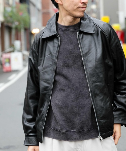 ☆おすすめ☆ Urban Research 羊革 レザージャケット ブラック M ITEMS URBANRESEARCH（アイテムズ アーバンリサーチ） レザー
