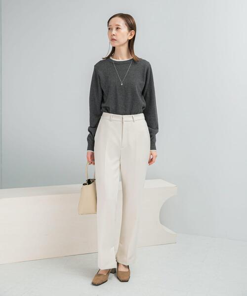 ニット セーター カシミヤ混バイカラーコンパクトニット レディース