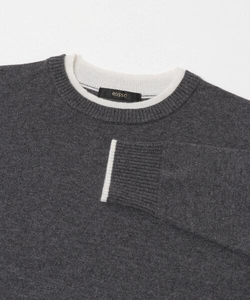 ニット セーター カシミヤ混バイカラーコンパクトニット レディース