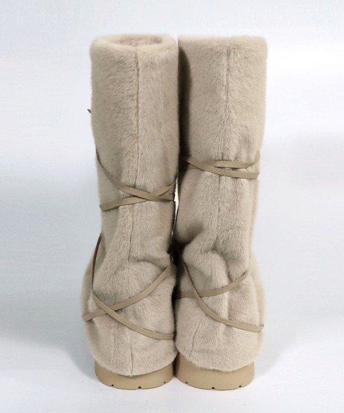UGG ムートンロングブーツ シルバー 3way Y2K 美品☆ hiamu ブーツ 「3WAY・着用動画あり・2色展開」厚底ファームートン
