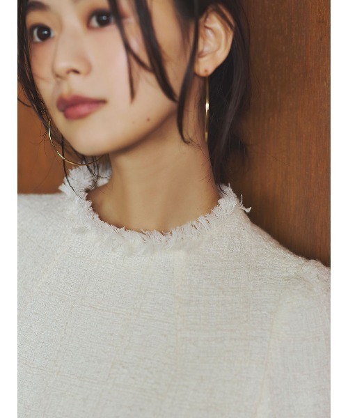 anuans（アニュアンス） ブラウス シャツ ツイードペプラムブラウス