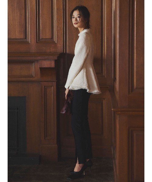 anuans（アニュアンス） ブラウス シャツ ツイードペプラムブラウス