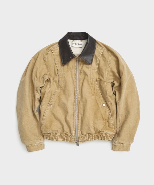 ジャケット・アウター NVRFRGT/Leather collar utility jacket NVRFRGT（ネヴァーフォーゲット） ブルゾン アウター 別注 Leather