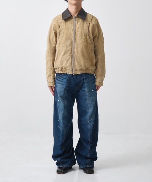 ジャケット・アウター NVRFRGT/Leather collar utility jacket 別注 Leather collar utility jacket(1 BLACK): NVRFRGT: MENS｜CONZ