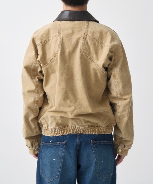 ジャケット・アウター NVRFRGT/Leather collar utility jacket 別注 Leather collar utility jacket(1 BLACK): NVRFRGT: MENS｜CONZ