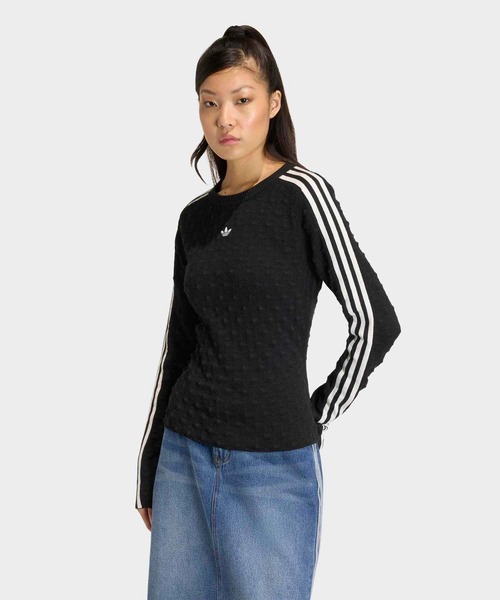 adidas ショート丈トレーナー adidas（アディダス） トレーナー スウェット スリーストライプ
