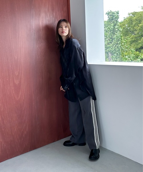 「feepur」 スラックス MEDIUM ネイビー レディース_画像3
