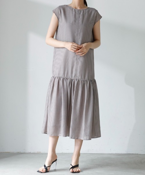 「M.deux」 ノースリーブワンピース MEDIUM オレンジ レディース_画像3