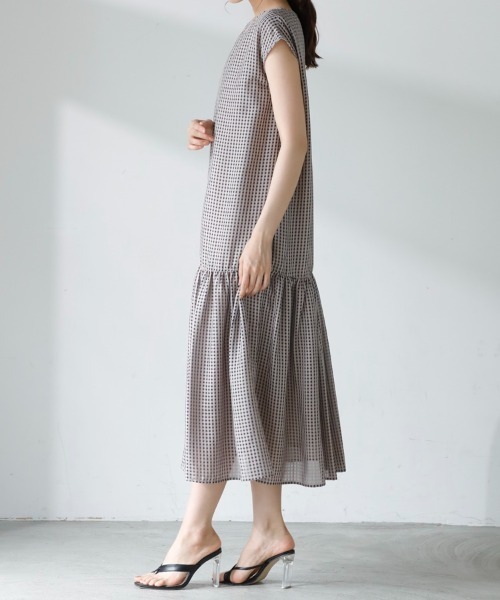 「M.deux」 ノースリーブワンピース MEDIUM オレンジ レディース_画像4