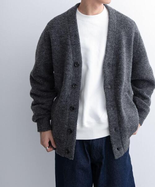 「FORK&SPOON」 ニットカーディガン 4 ブラウン メンズ_画像3