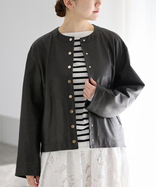 IENA（イエナ） レザージャケット ライダース 「追加」シープクルー