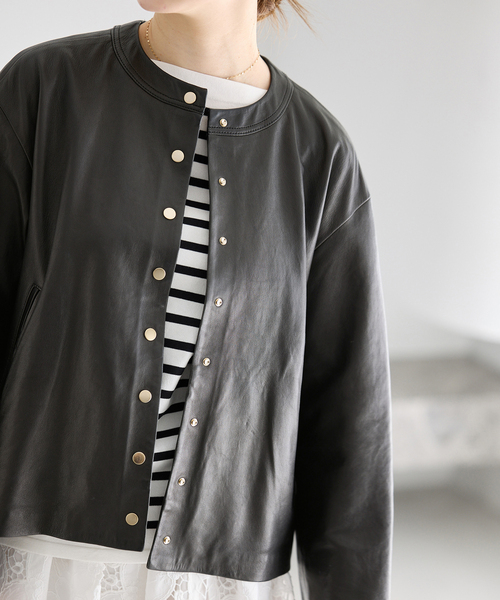 IENA（イエナ） レザージャケット ライダース 「追加」シープクルー