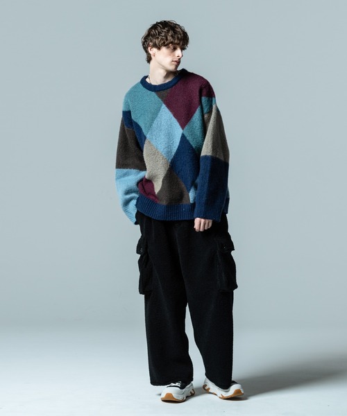 「glamb」 長袖ニット M ブルー メンズ_6