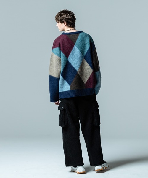 「glamb」 長袖ニット M ブルー メンズ_7